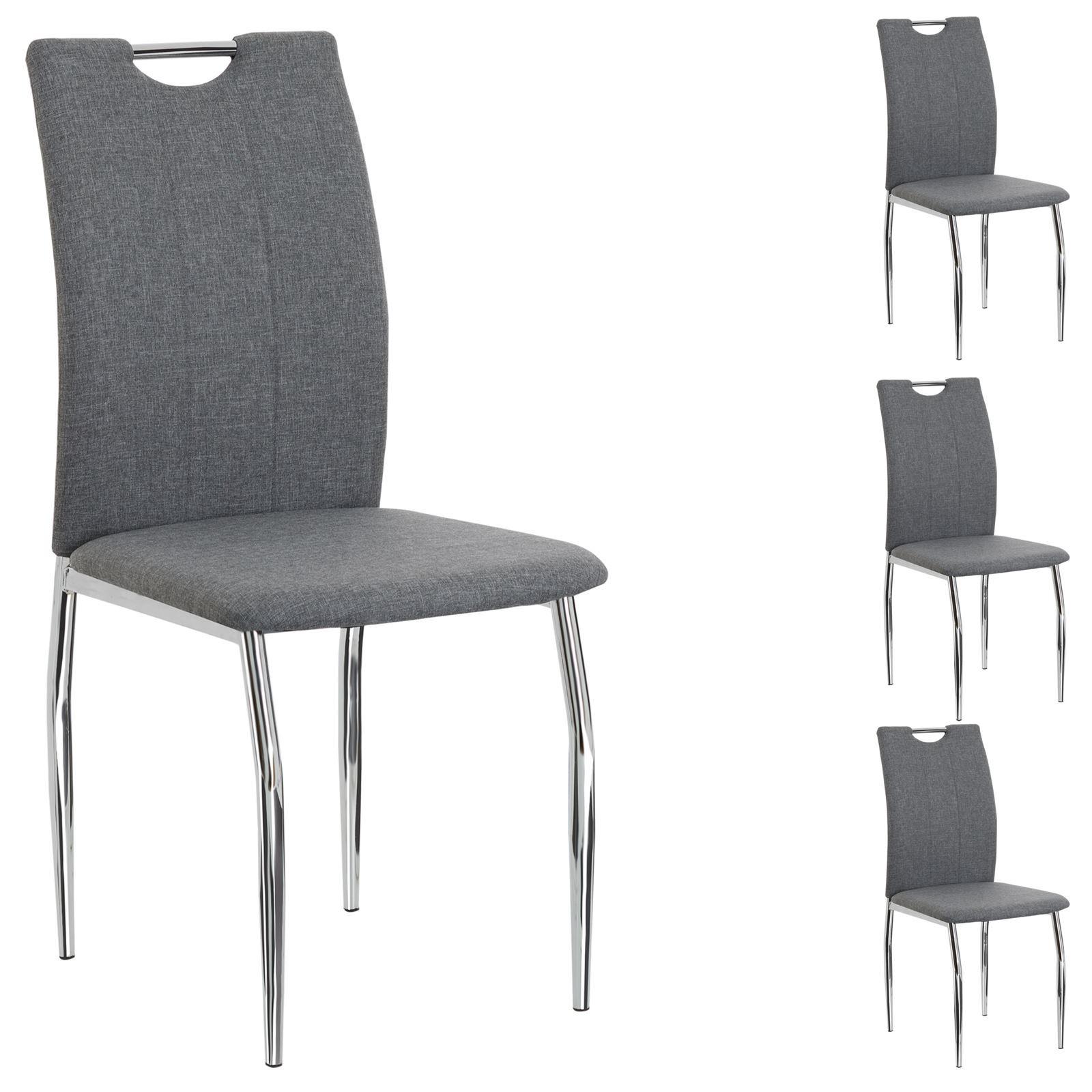 ESSZIMMERSTUHL APOLLO 4ER-SET - Grau, Textil/Metall (44/98/52cm) - IDIMEX