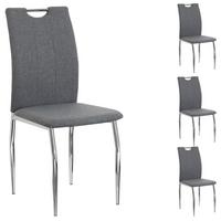 ESSZIMMERSTUHL APOLLO 4ER-SET - Grau, Textil/Metall (44/98/52cm) - IDIMEX