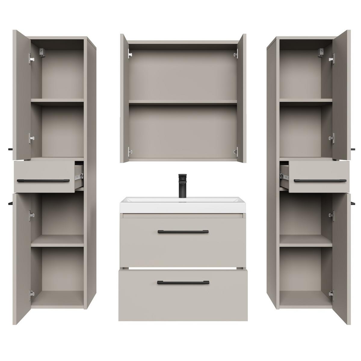 BADMÖBEL-SET Florence 5 Teile Cashmere - 60 x 35 x 51 cm - Kaschmir, Holz (60/51/35cm) - Badplaats
