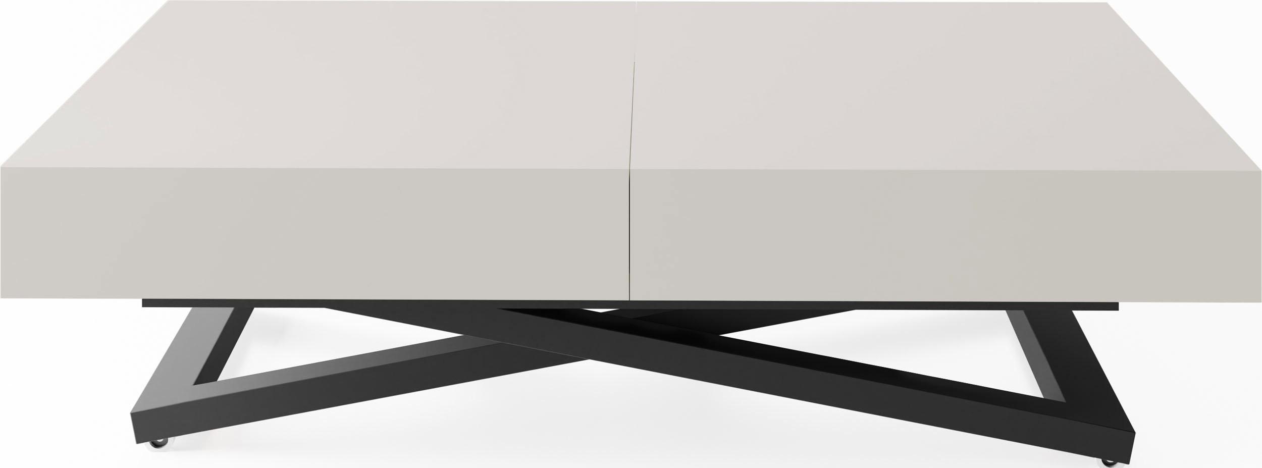 COUCHTISCH Cavetta U höhenverstellbar ausziehbar, Kaschmir Beige 120-200/80/27-76 cm - Kaschmir/Beige, Holzwerkstoff/Metall (80/200/76cm) - WFL GROUP