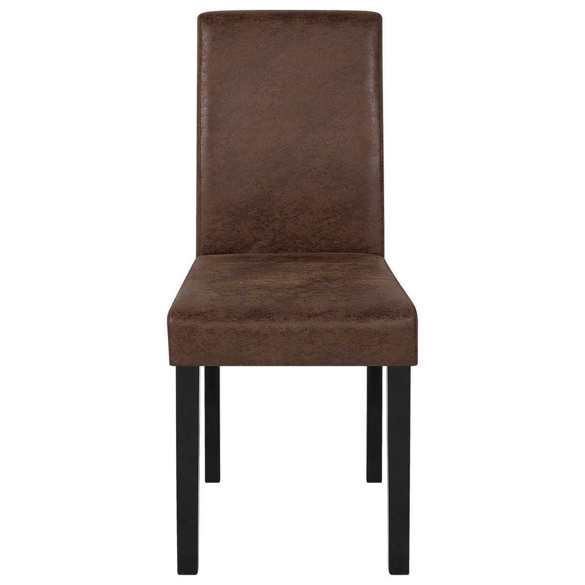 ESSZIMMERSTUHL 2er-Set Kunstleder Braun Broadway - Braun, Holz/Textil (42/93/59cm) - Beliani
