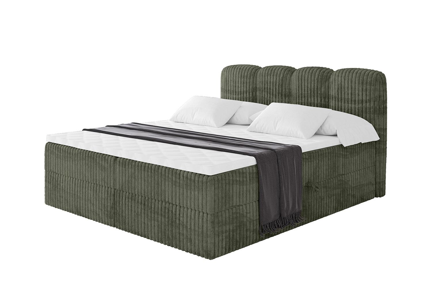BOXBETT mit Matratze H4 - NINA - 180x200 cm - Olive - Olivgrün, Holzwerkstoff (180/200cm) - ALTDECOR