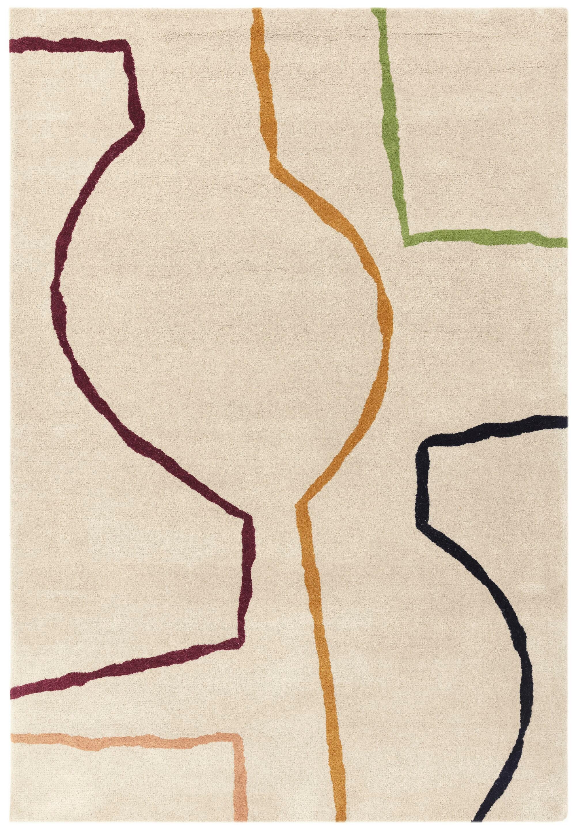 WOLLTEPPICH ELAN-Omont, geometrisch-abstrakt, Beige, 200 x 290 cm - Beige, Textil (200/290cm) - KADIMA DESIGN