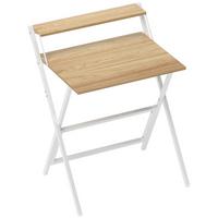 SCHREIBTISCH Stahl MDF Naturholz - Naturfarben/Weiß, Holzwerkstoff (62/70/86.5cm) - HOMCOM