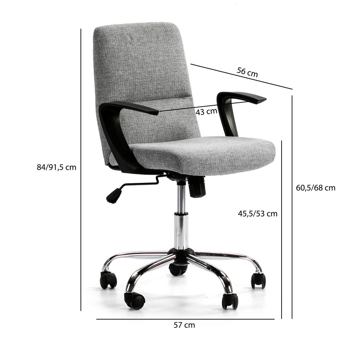 DREHSTUHL Teo Liegefunktion Hellgrau - Hellgrau, Textil (56/80/57cm) - VS Venta-stock