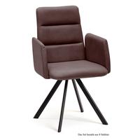 ARMLEHNSTUHL (8er-Set) Deane 52x92x60 Schwarz/Braun - Schwarz/Braun, Kunststoff (60/92/52cm) - 58aufmkessel
