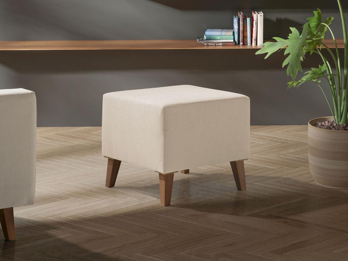 POLSTERHOCKER Oviedo - Naturfarben, Holz/Kunststoff (51/45/51cm) - MIRJAN24
