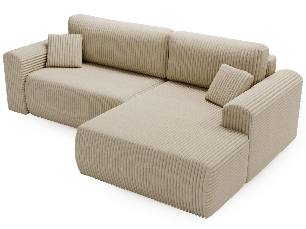 ECKSOFA Belvio Beige Rechts - Beige/Schwarz, Holz/Textil (257/177cm) - Graingold