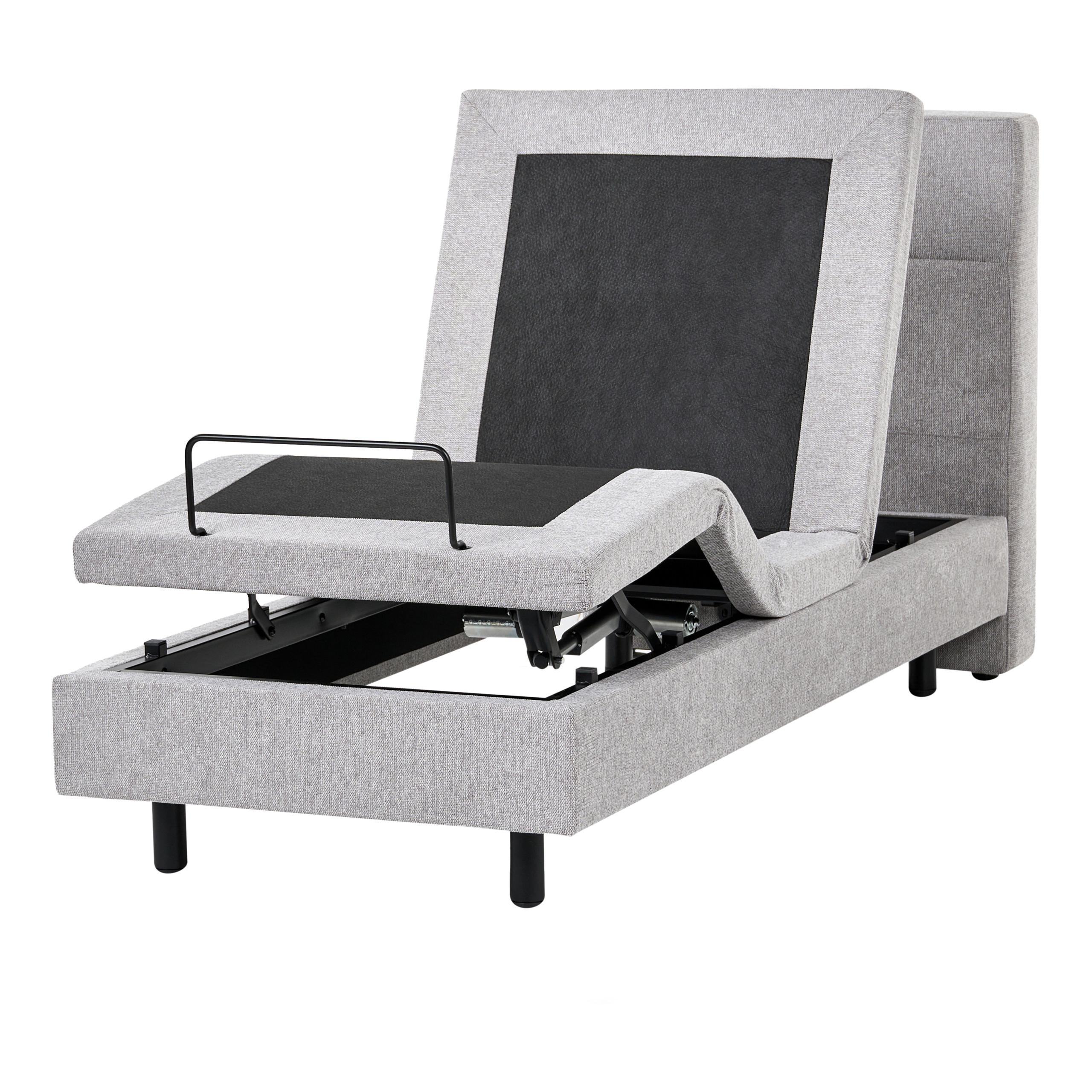 BETT verstellbar 80/200 cm Stoff Hellgrau Viceroy - Hellgrau, Textil (80/200cm) - Beliani