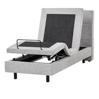 BETT verstellbar 80/200 cm Stoff Hellgrau Viceroy - Hellgrau, Textil (80/200cm) - Beliani