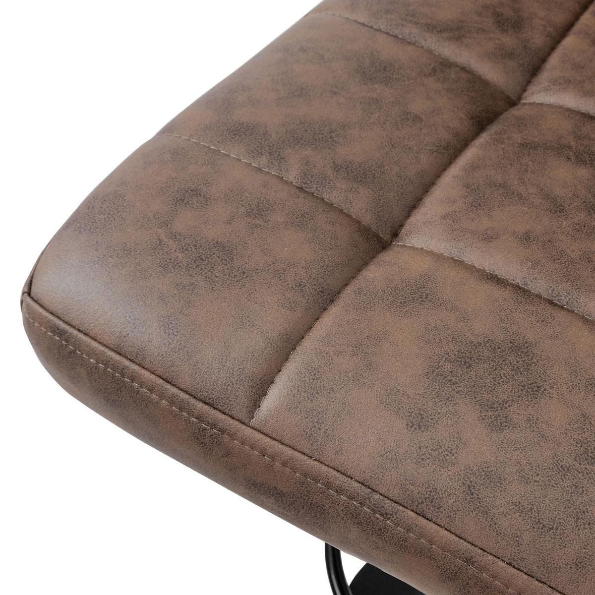BARHOCKER 2er Set Braun aus Kunstleder höhenverstellbar/drehbar - Schwarz/Braun, Metall (45/112/50cm) - ML-DESIGN