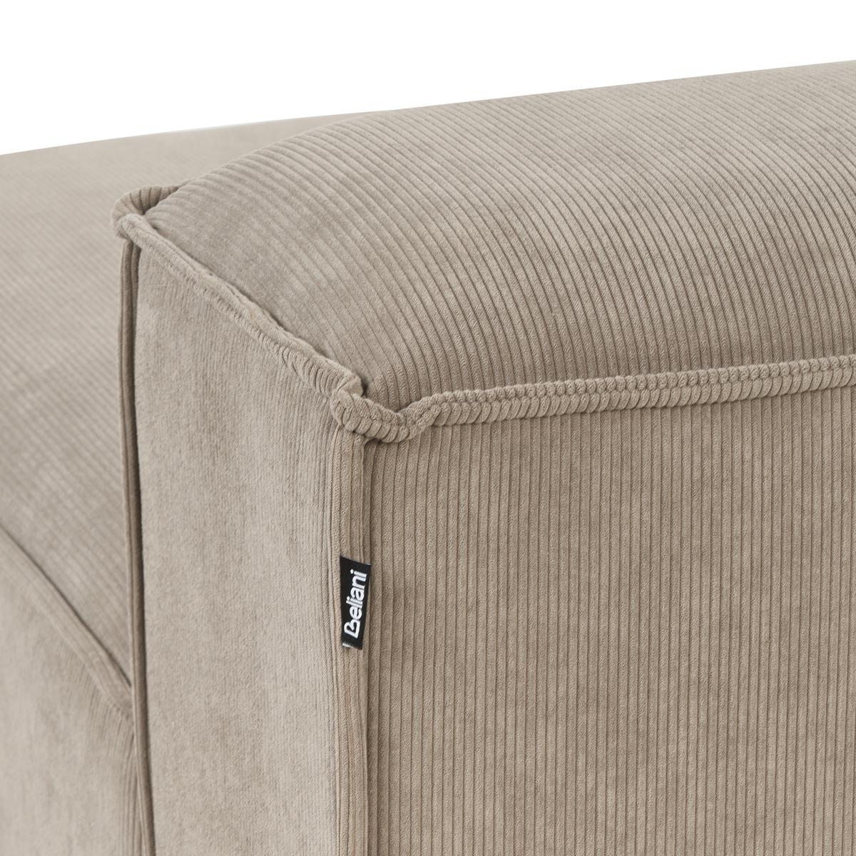 CHAISELONGUE-LINKSSEITIGE Cord Hellbraun Ardal - Hellbraun/Schwarz, Textil (119/68/180cm) - Beliani