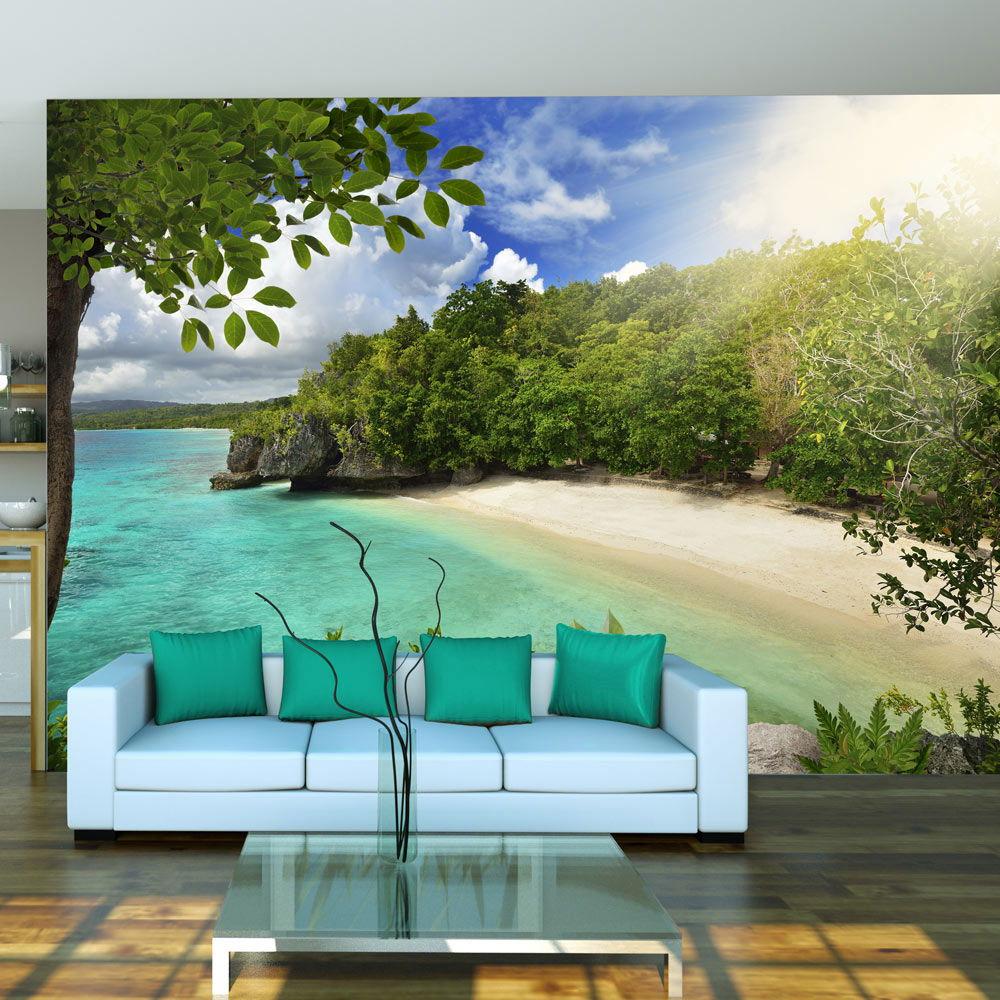 SELBSTKLEBENDE FOTOTAPETE Grün 98/70 cm - Türkis/Grün, Kunststoff/Textil (98/1cm) - KUNSTLOFT