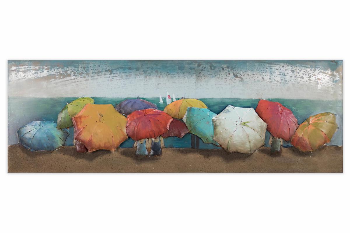 METALLBILD Bunt 144/44 cm - Multicolor, Metall (6/44cm) - KUNSTLOFT