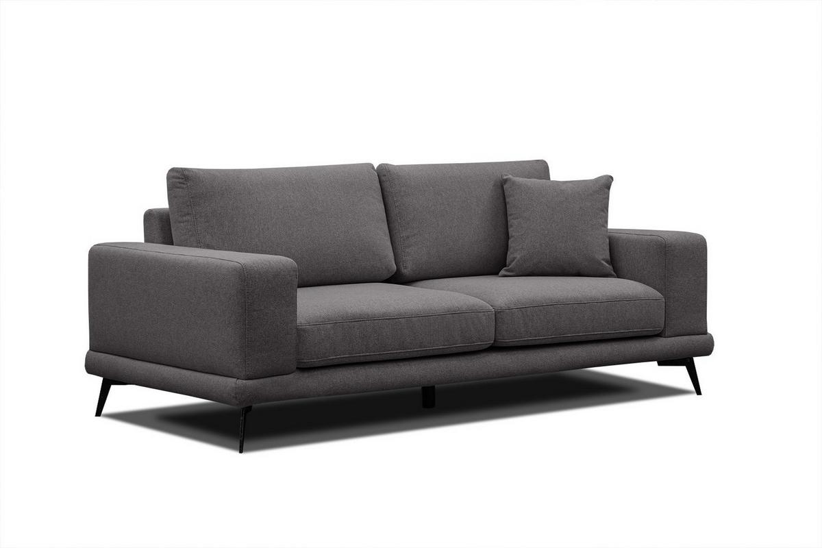 SOFA MEDIOLANE 2,5-Sitzer, graphitfarben - Graphitfarben, Holzwerkstoff/Textil (203/87/96cm) - Wozimo