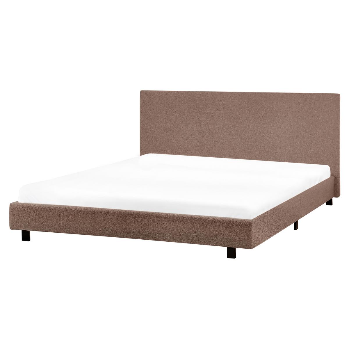 BETT mit Lattenrost 180/200 cm Braun Albi - Schwarz/Braun, Textil (180/200cm) - Beliani