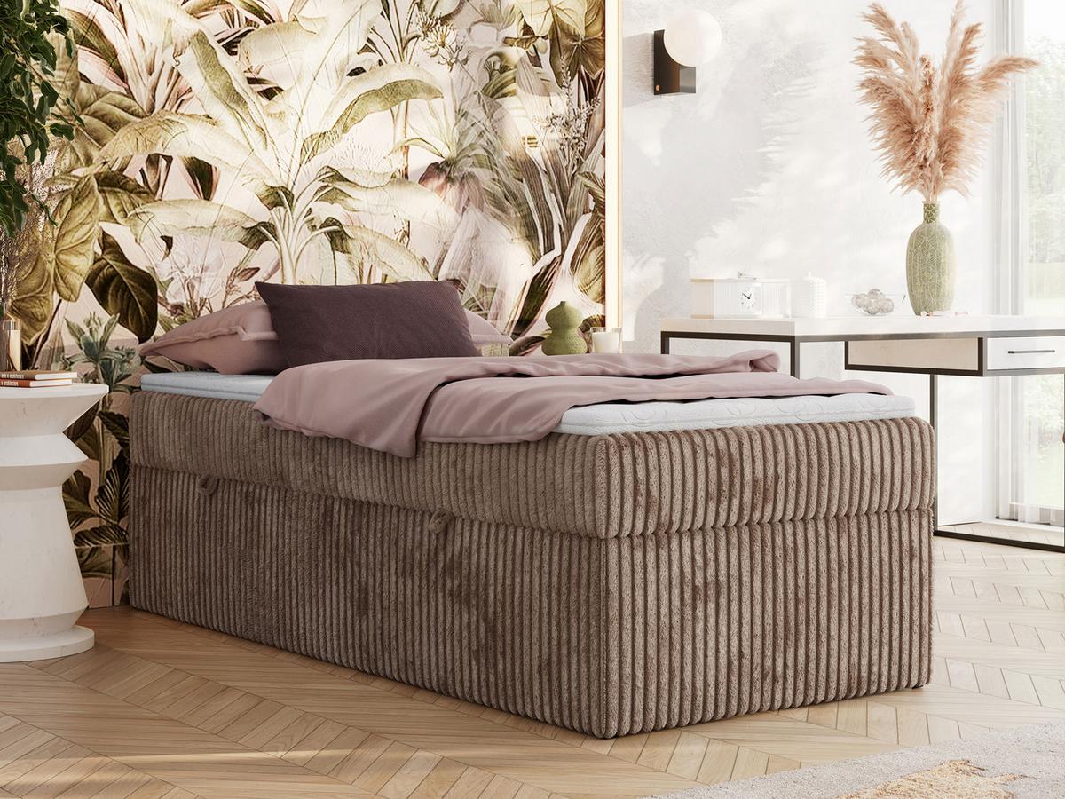 BOXBETT ZERO 90/200 - Braun Cord - H3 - Topper T25 - Braun, Textil (90/200cm) - MKS