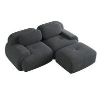 ECKSOFA cordstoff grau modular & ohne montage - Grau, Textil (208/178cm) - Urban Meuble