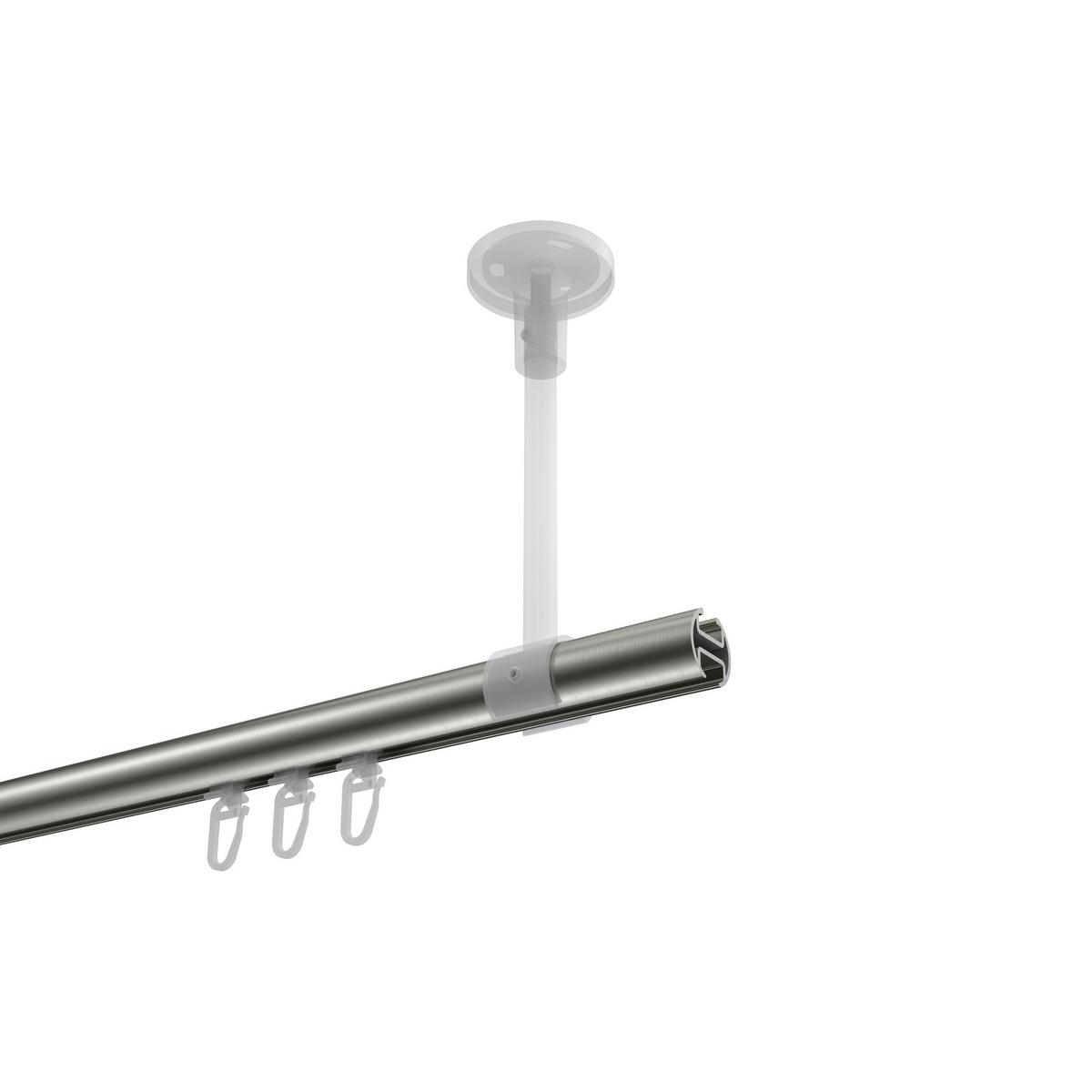GARDINENSTANGE INNENLAUF Sonette Mavell 400 cm (geteilt in 2 x 200 cm), 1-läufig, 20 mm Ø Edelstahl-Optik - Edelstahlfarben/Silberfarben, Metall (400cm) - INTERDECO