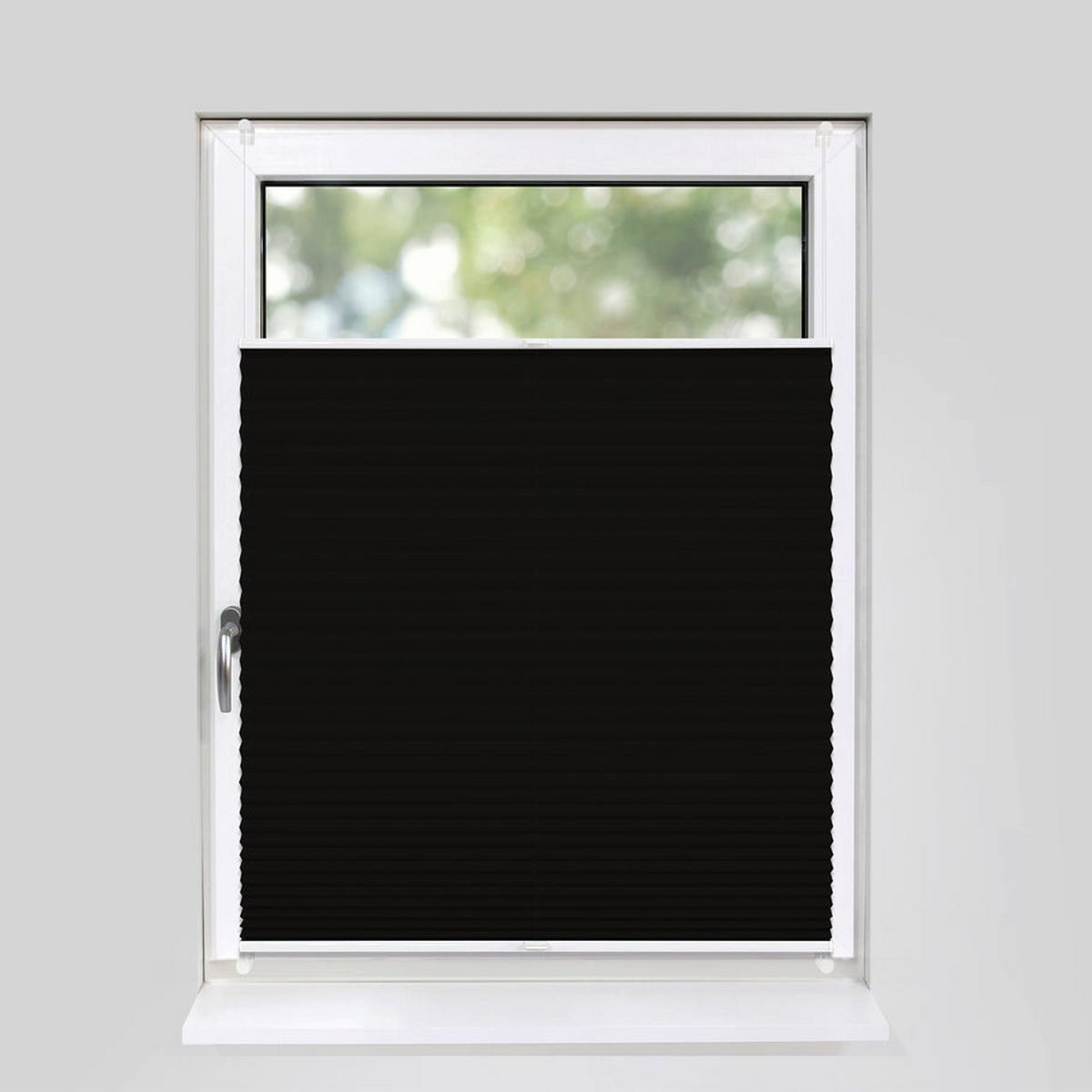 PLISSEE Basic 80 x 150cm Klemmfix ohne Bohren - Schwarz, Textil (80/150cm) - Deco-Raum
