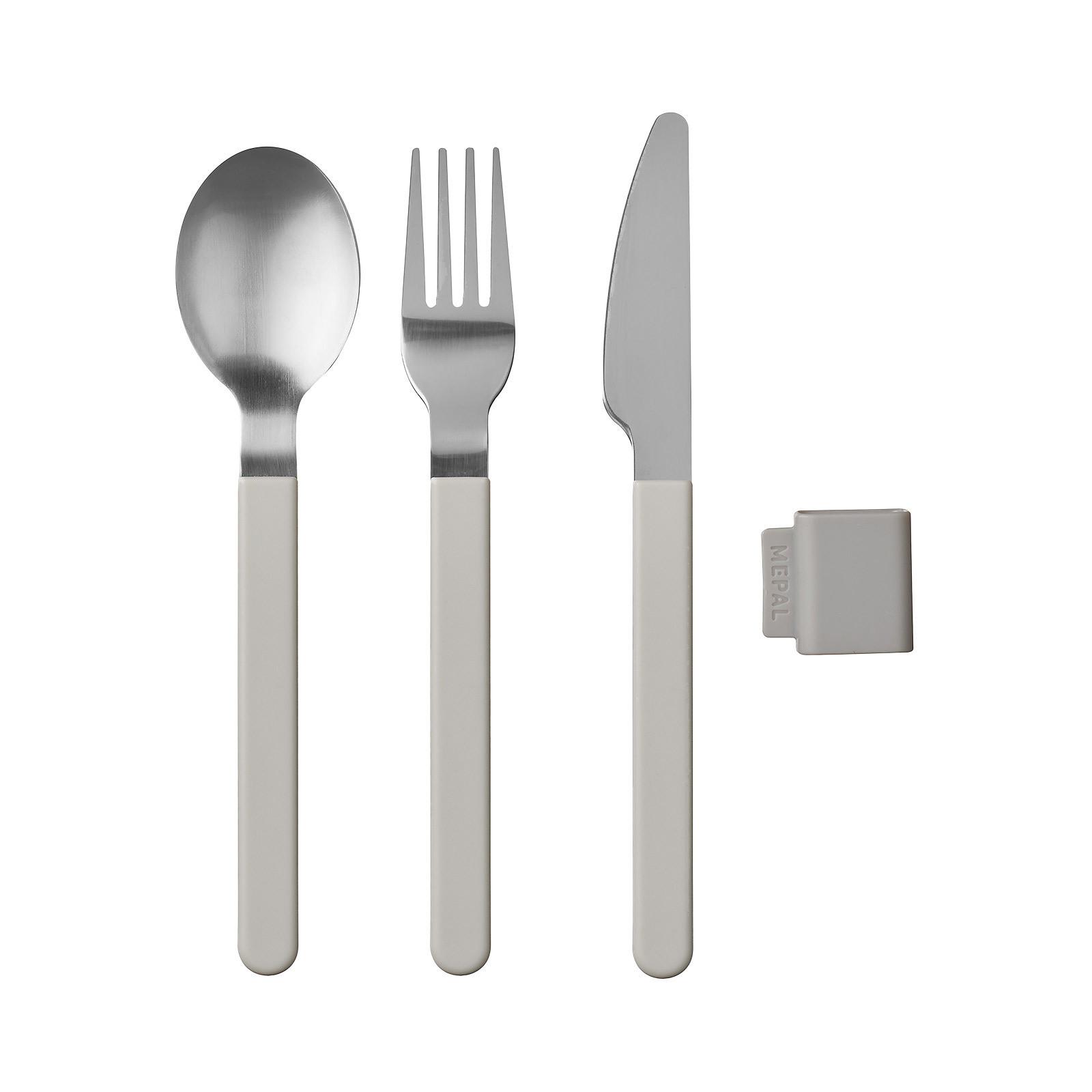 BESTECK-SET Silueta Nordic White - Weiß, Kunststoff/Metall - Mepal