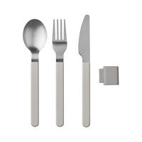 BESTECK-SET Silueta Nordic White - Weiß, Kunststoff/Metall - Mepal