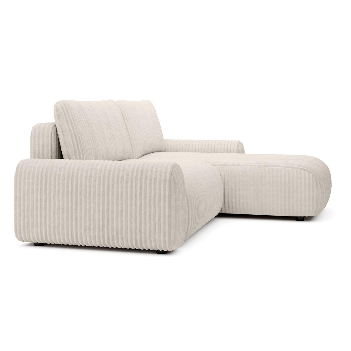 ECKSOFA Lelu Creme beidseitig - Creme/Schwarz, Kunststoff/Textil (245/165cm) - Selsey