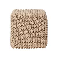 STRICK-POUF beige, Sitzwürfel 35/35/35 cm - Beige, Textil (35/35/35cm) - Homescapes