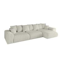 ECKSOFA Ottomane rechts ESKAR-L2 364x176x72 Creme Cord - Ecru/Creme, Holzwerkstoff/Kunststoff (176/364cm) - ALTDECOR