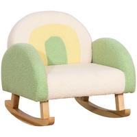 KINDERSOFA Schaukelstuhl für Kleinkinder Kindercouch Babysitz Eukalyptusholz - Grün, Holz (45/44/50cm) - HOMCOM