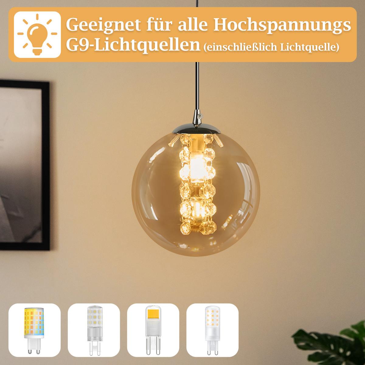 PENDELLEUCHTE Camaryn 15/10/150 cm - Bernsteinfarben, Glas (15/10/150cm) - ZMH