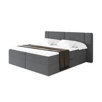 BOXBETT mit Matratze H4 - EVON - 180x200 cm Dunkelgrau - Graphitfarben, Holzwerkstoff (180/200cm) - ALTDECOR