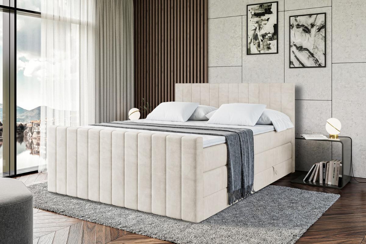 BOXSPRINGBETT EDITA-Z KING - 120x200 - H3/H4 - Creme - Creme, Holzwerkstoff (120/200cm) - ALTDECOR