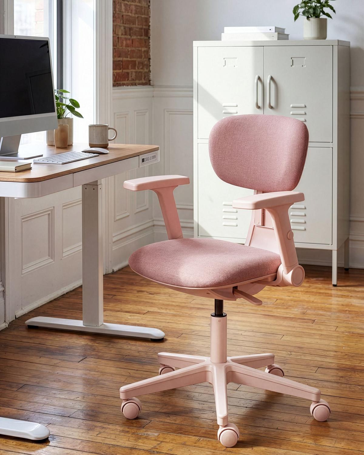 BÜROSTUHL Stoff Rosa Core - Pink, Textil (68/88/68cm) - Beliani