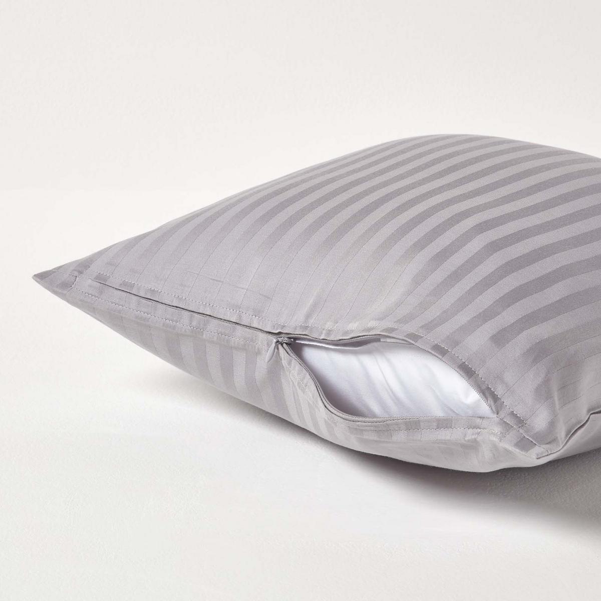 KISSENBEZUG Damast, Ägyptische Baumwolle, Fadendichte 330 - Grau, Textil (40/40cm) - Homescapes