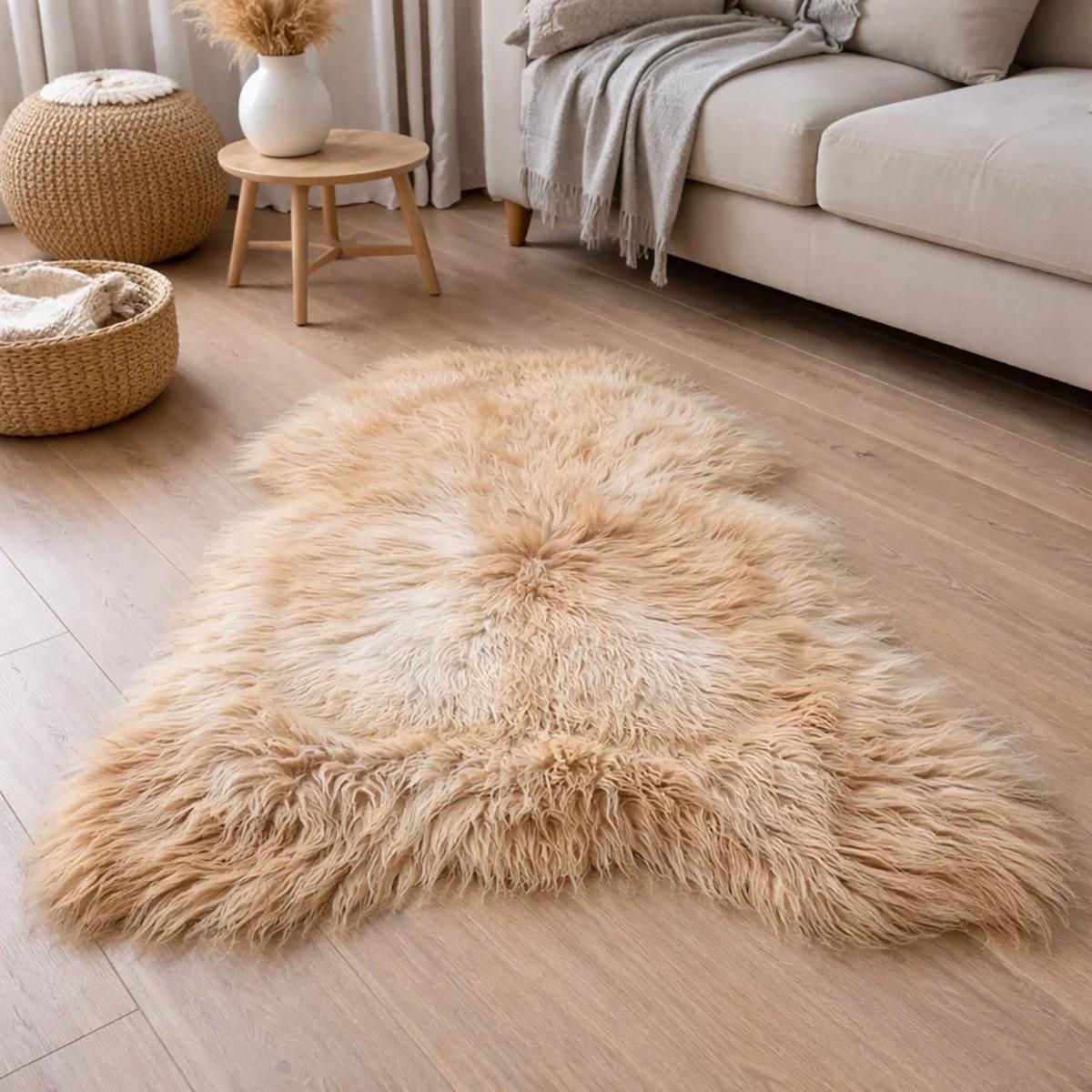 SCHAFFELL Langhaar skandinavisch weich chromfrei Cappuccino ca. 105 cm - Cappuccino, Fell (55/105cm) - Provellus
