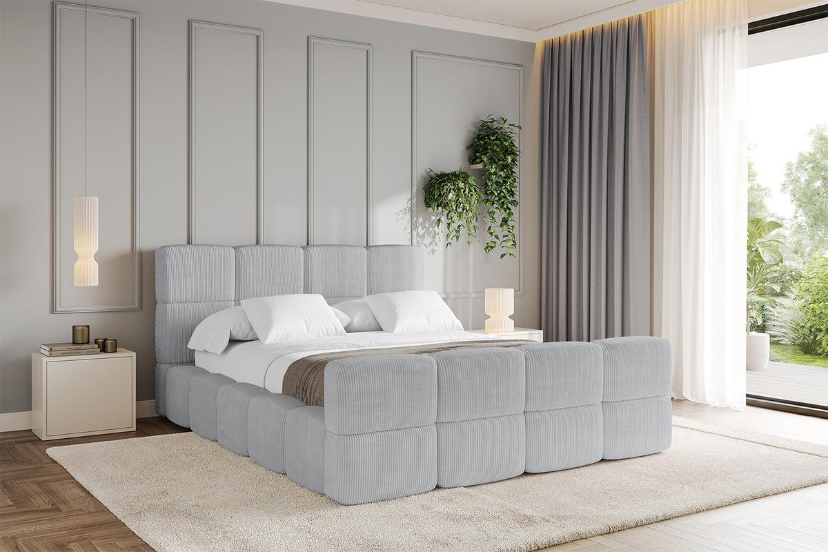 POLSTERBETT mit Bettkasten und Lattenrost, Bett mit Matratze H3/H4, Kopfteil, Boxbett, Doppelbett mit Stauraum - NATA-Z 120x200 Grau - Graphitfarben, Holzwerkstoff/Textil (120/200cm) - ALTDECOR