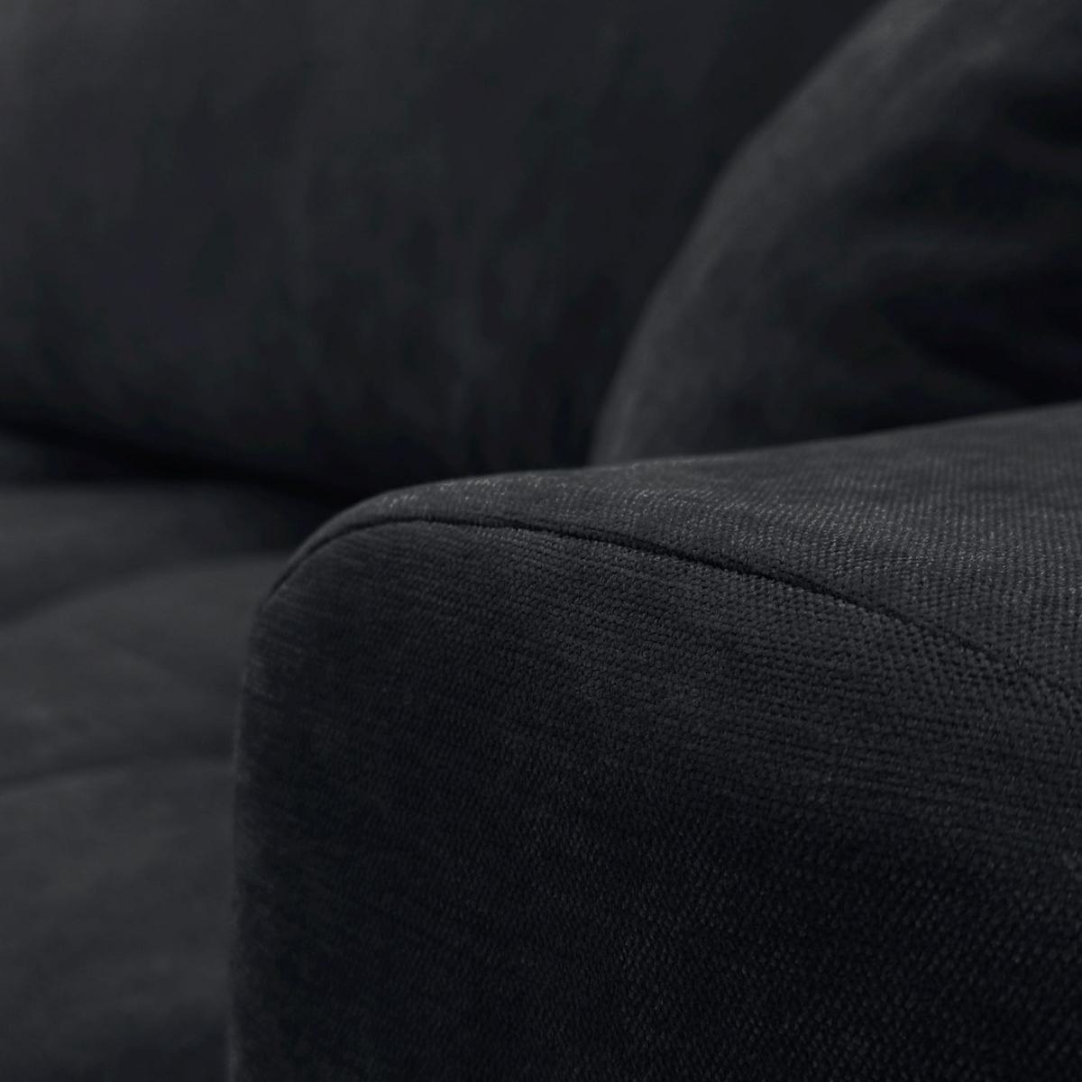 ECKSOFA Gepolstertes CLOUD mit Schlaffunktion und Bettkasten, Wind 99 - Schwarz, Textil (277/143cm) - Lookway