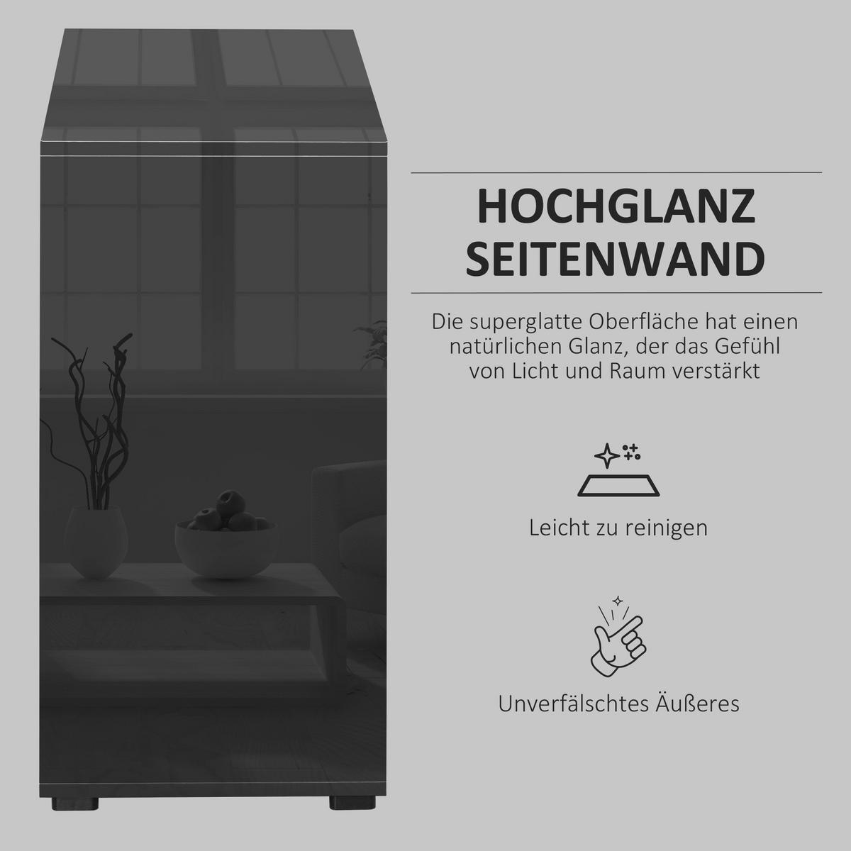SIDEBOARD Schwarz, 79 x 36 x 74 cm - Schwarz, Holzwerkstoff (36/74/79cm) - HOMCOM