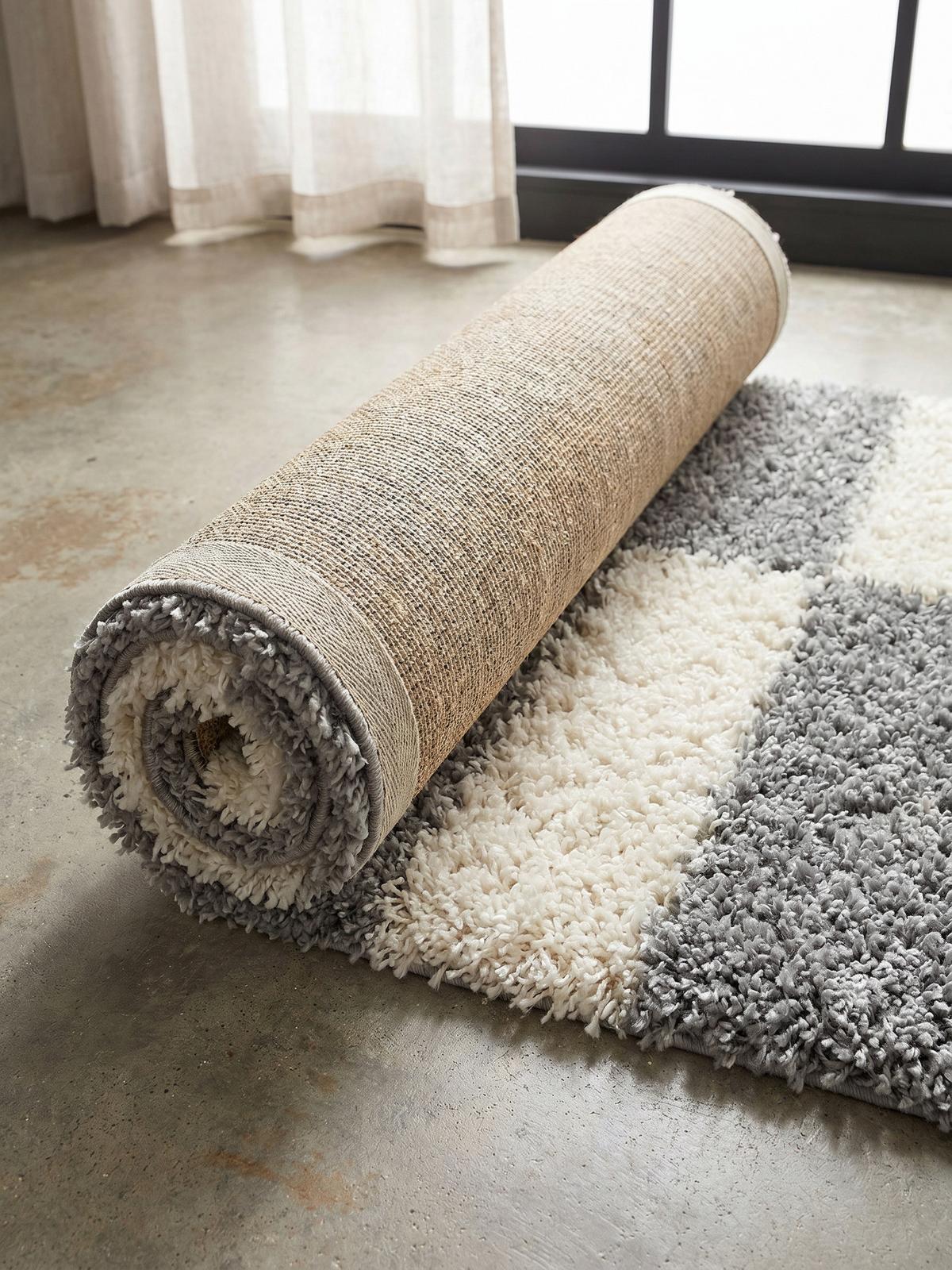 HOCHFLORTEPPICH WERFEN, kariert, Hellgrau, 80 x 250 cm - Grau, Textil (250/80cm) - KADIMA DESIGN