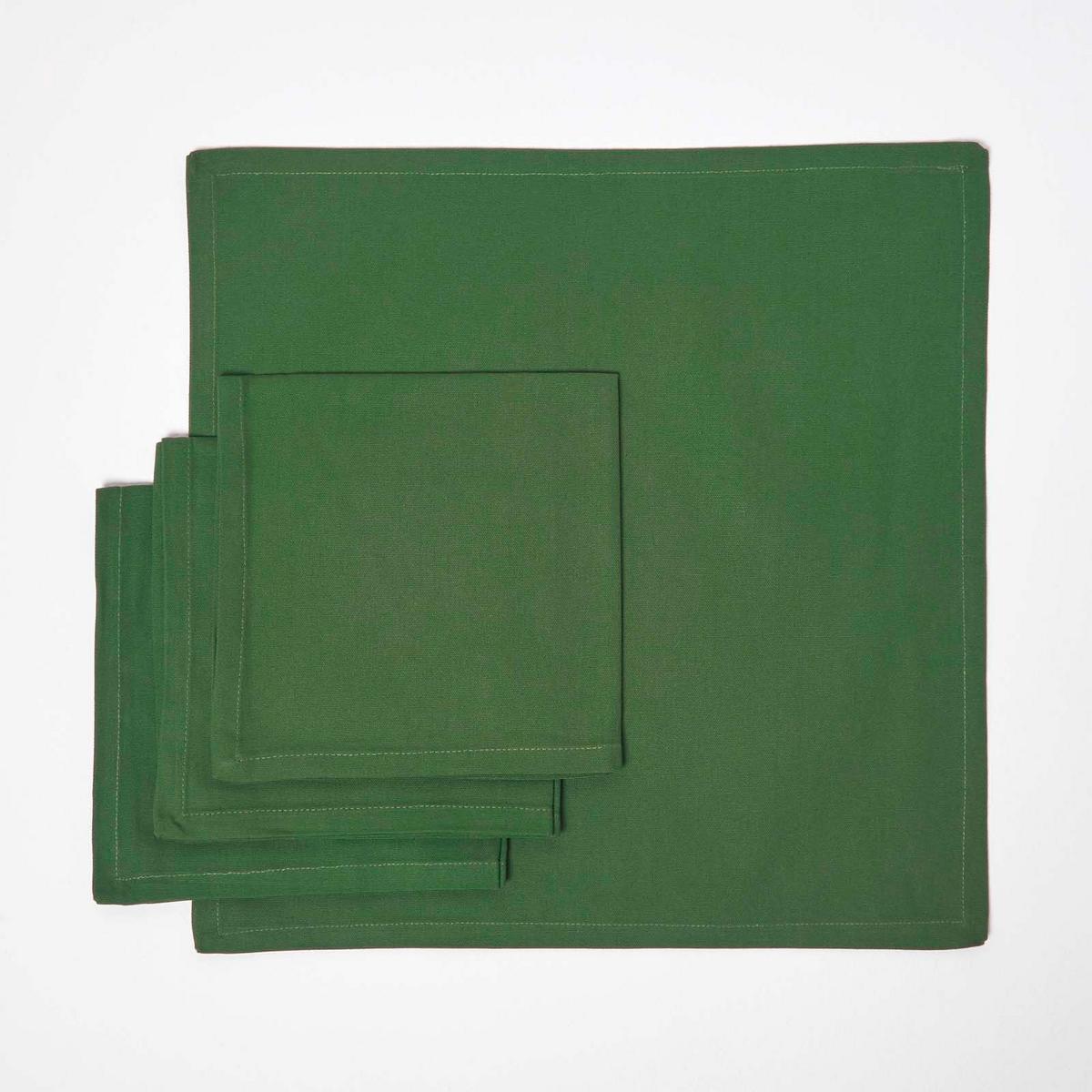 STOFFSERVIETTEN 4er-Set dunkelgrün 45/45 cm, 100% Baumwolle - Dunkelgrün, Textil (45/45cm) - Homescapes