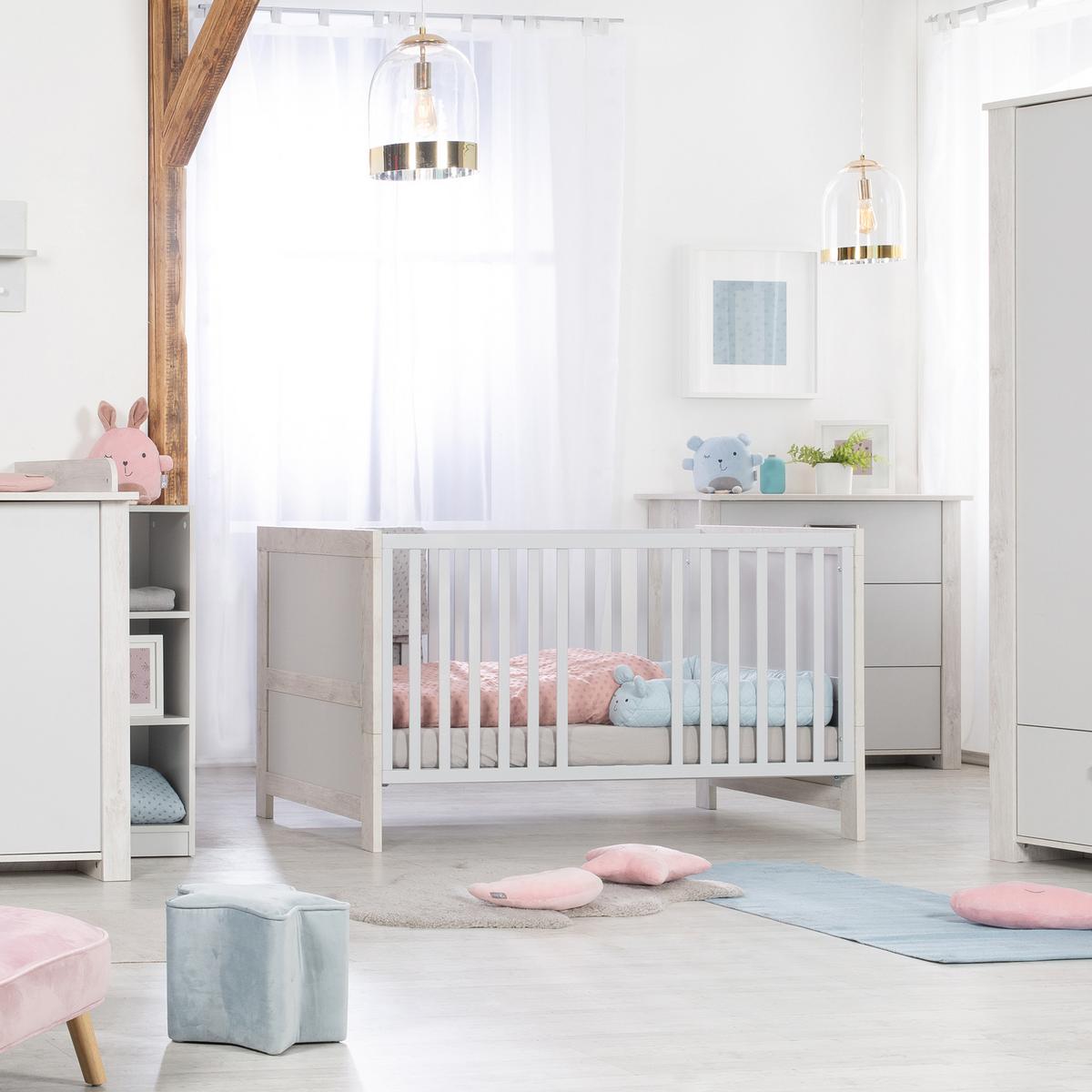 BABYZIMMER-SET Mila 2-teilig - Grau, Holzwerkstoff (126/98.5/142cm) - Roba