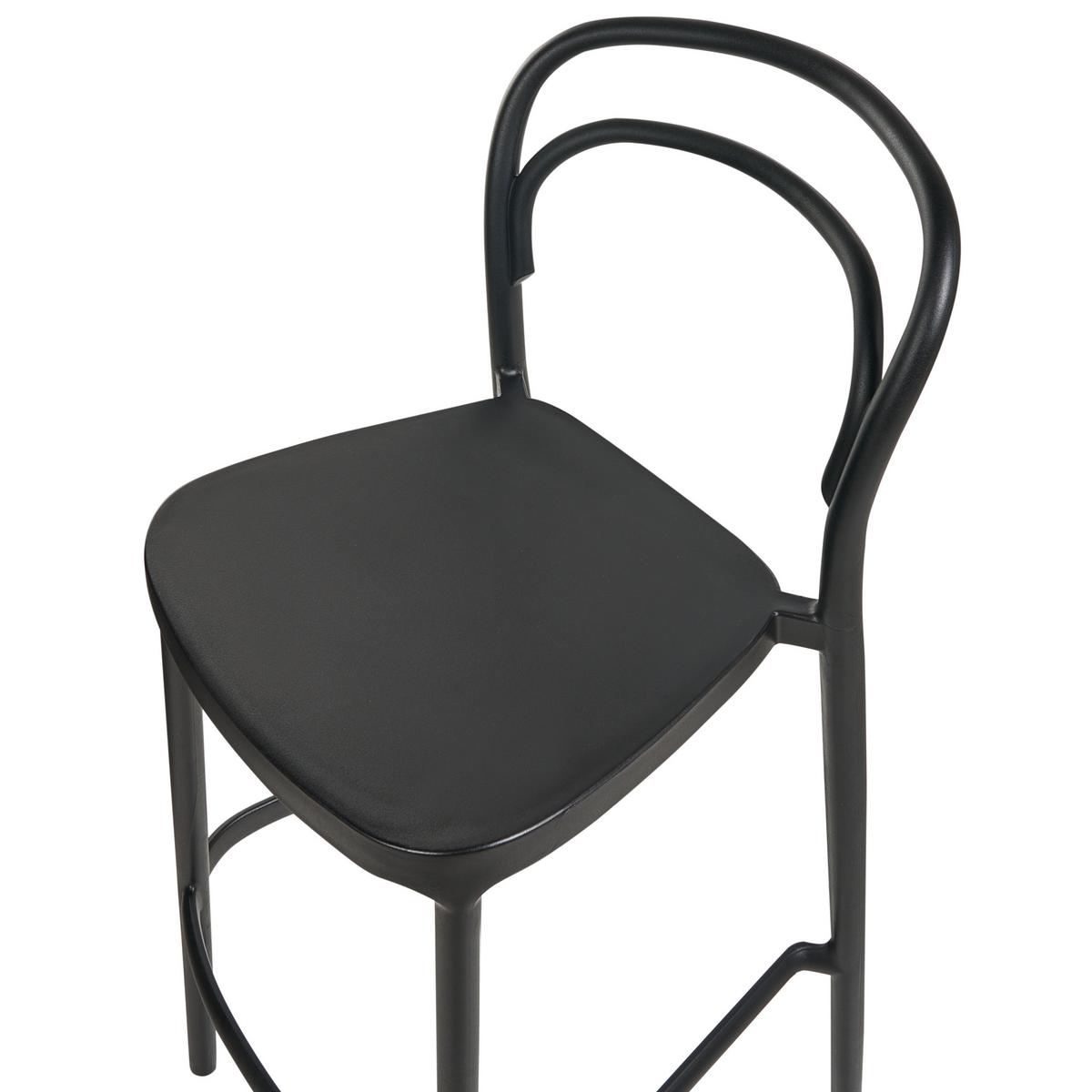 GARTEN-BARHOCKER 2er-Set Schwarz Porano - Schwarz, Kunststoff (48/106/48cm) - Beliani