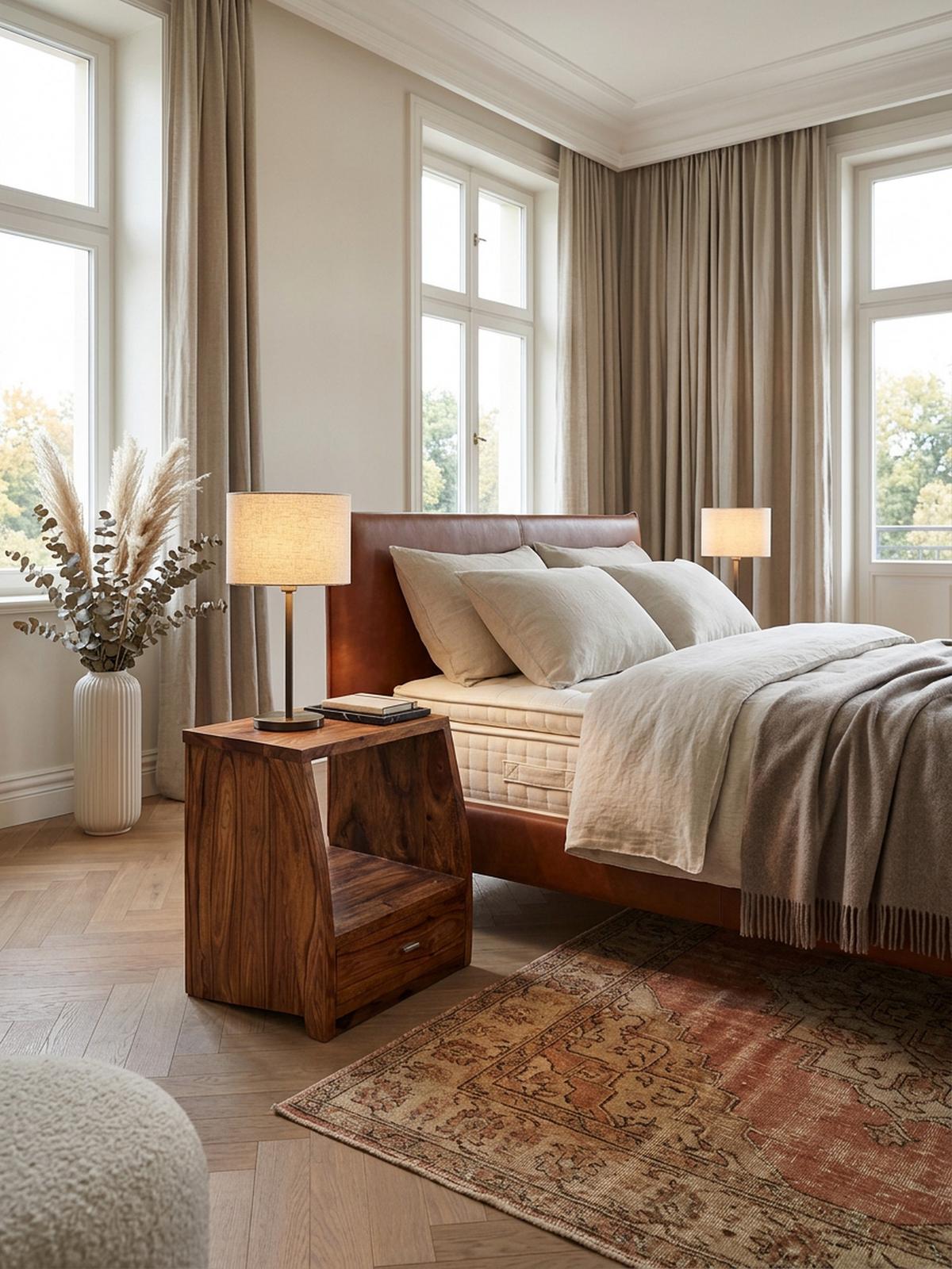 NACHTTISCH – Massivholz, Schublade & Ablage, Landhausstil - Braun, Holz/Metall (45/53/40cm) - KADIMA DESIGN