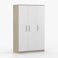KLEIDERSCHRANK Omega III 19 3D, 120/192/50, 3-türig, Sonoma-Eiche - Weiß, Holzwerkstoff (80/192/50cm) - imoebel24