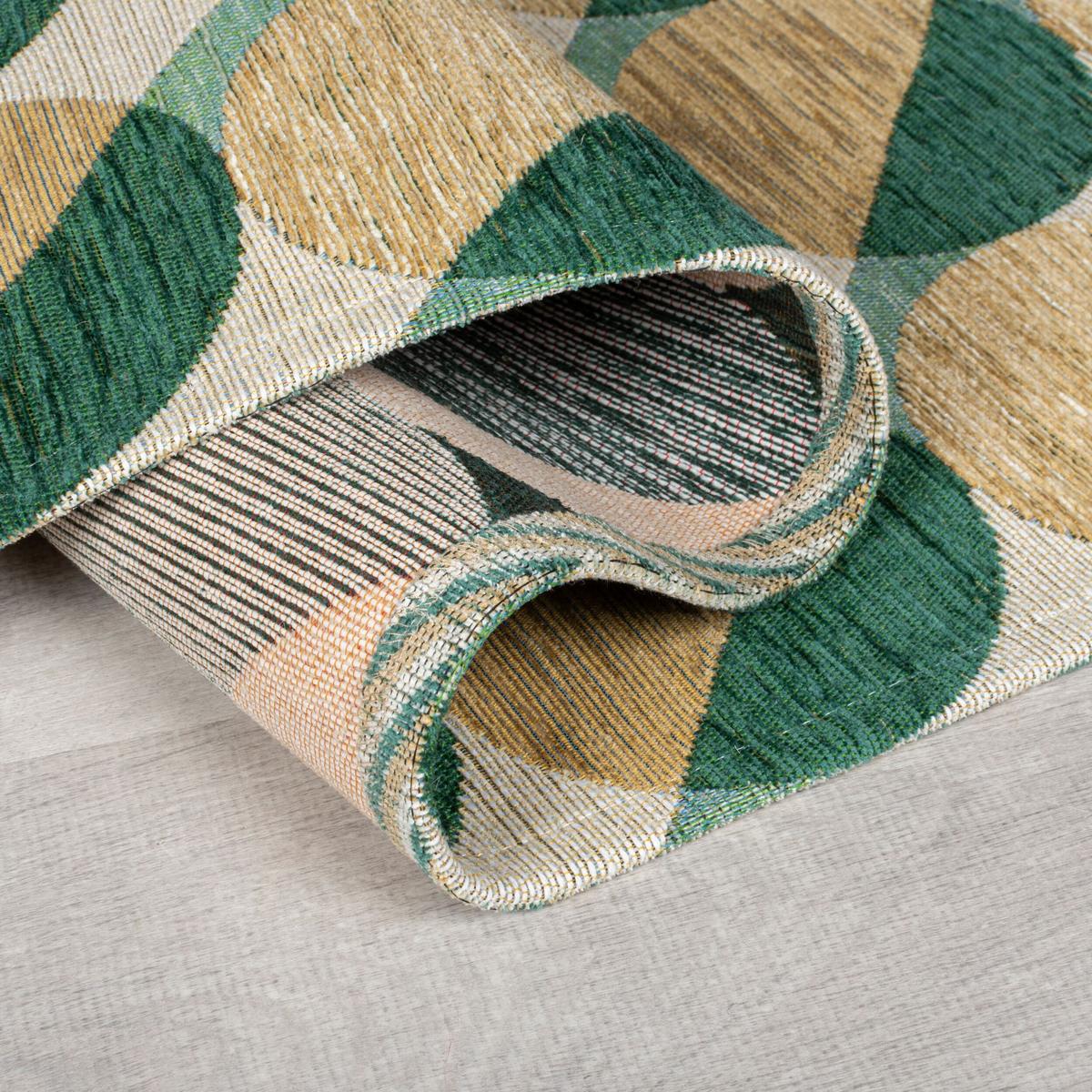 TEPPICH COQUET, geometrisch, Grün-Natur, 155 x 230 cm - Grün, Textil (230/155cm) - KADIMA DESIGN