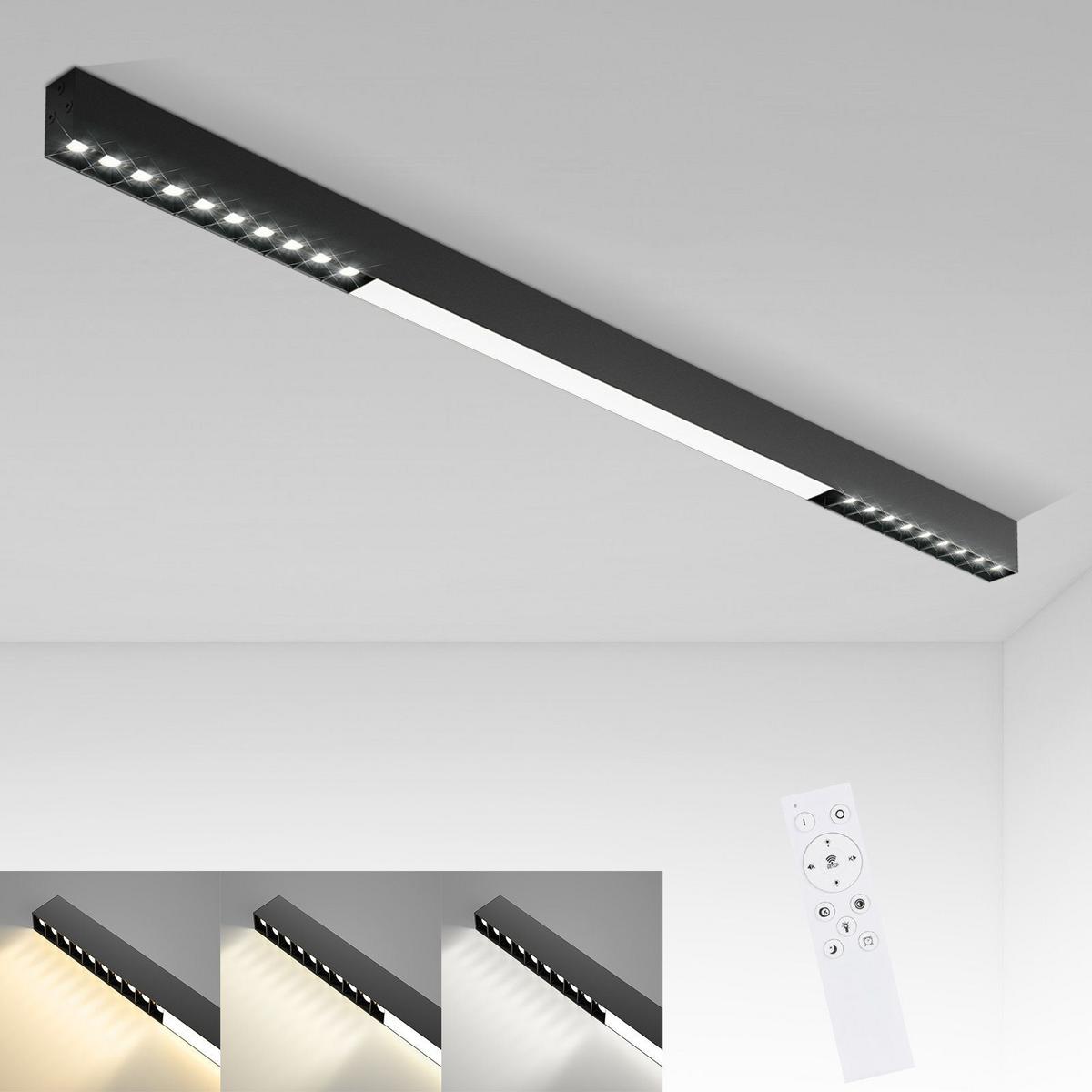 LED-DECKENLEUCHTE Ritter 107/4/6 cm - Schwarz, Metall (106.5/5.2/3.3cm) - ZMH