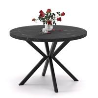 AUSZIEHTISCH MILTON 120-196/76 cm mit Metallgestell, Schwarz / Grigia Pietra - Schwarz/Grau, Holzwerkstoff/Metall (120/120/76cm) - Idohome