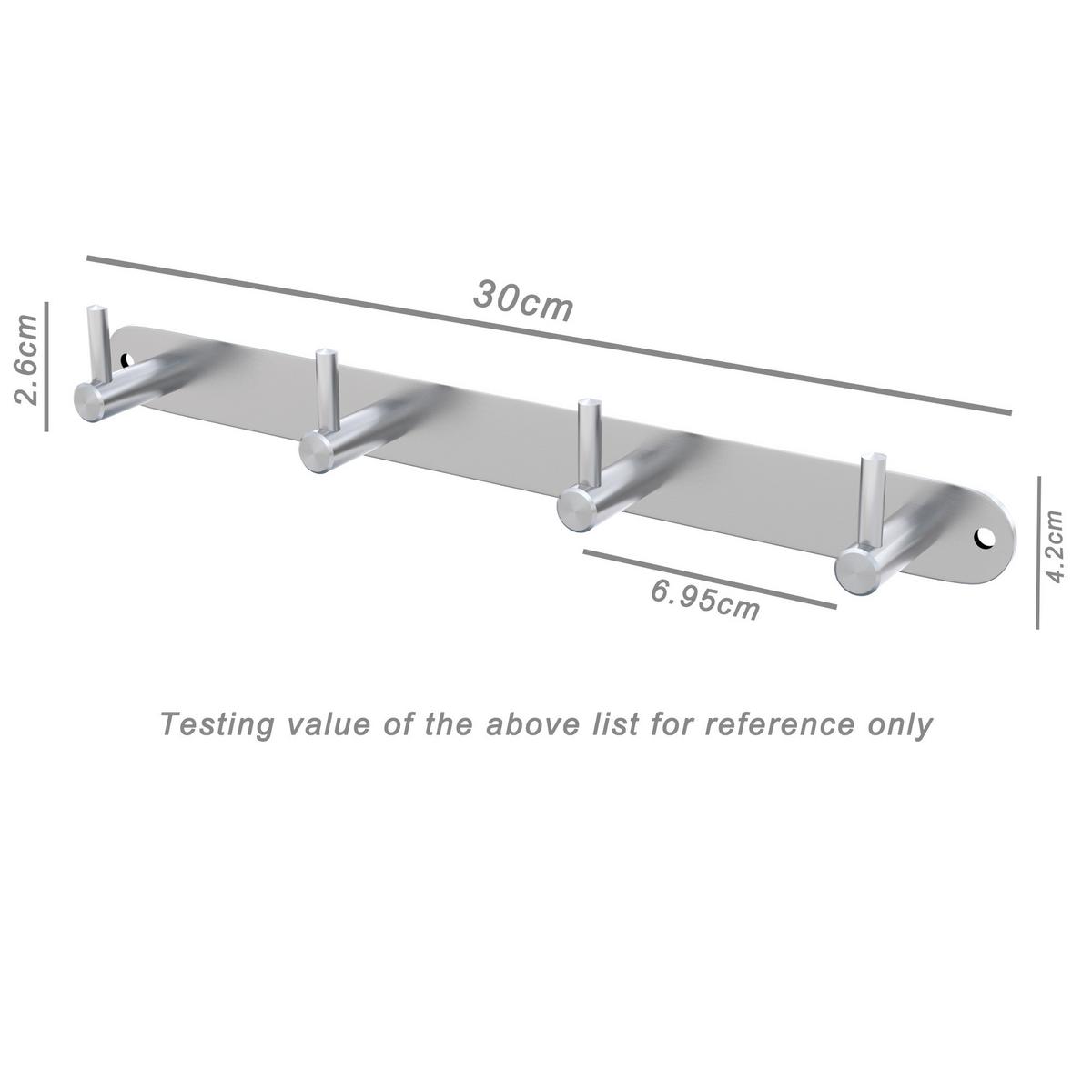 HAKENLEISTE 30/4.2/4.2 cm - Silberfarben, Metall (4.2/4.2/30cm) - Intirilife