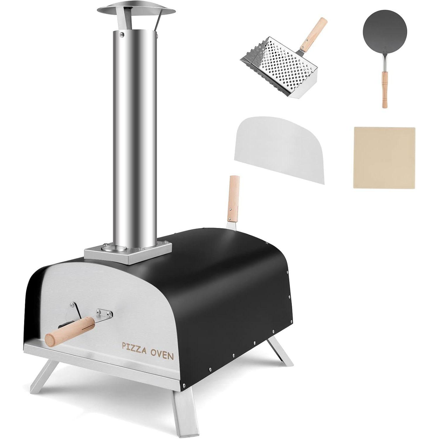 PIZZAOFEN Silber - Multicolor, Metall (81/85/42cm) - COSTWAY